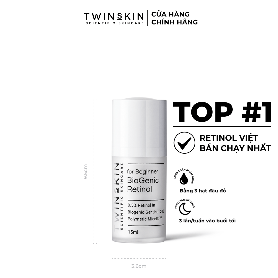 BIOGENIC RETINOL 0.5% FOR BEGINNER TRAVEL SIZE – Kem Dưỡng Da, Giảm Mụn, Ngừa Lão Hoá - Twins Skin